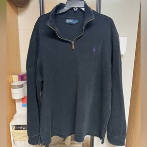Polo Ralph Lauren Crewneck quarter zip color black w/leather zipper size XL